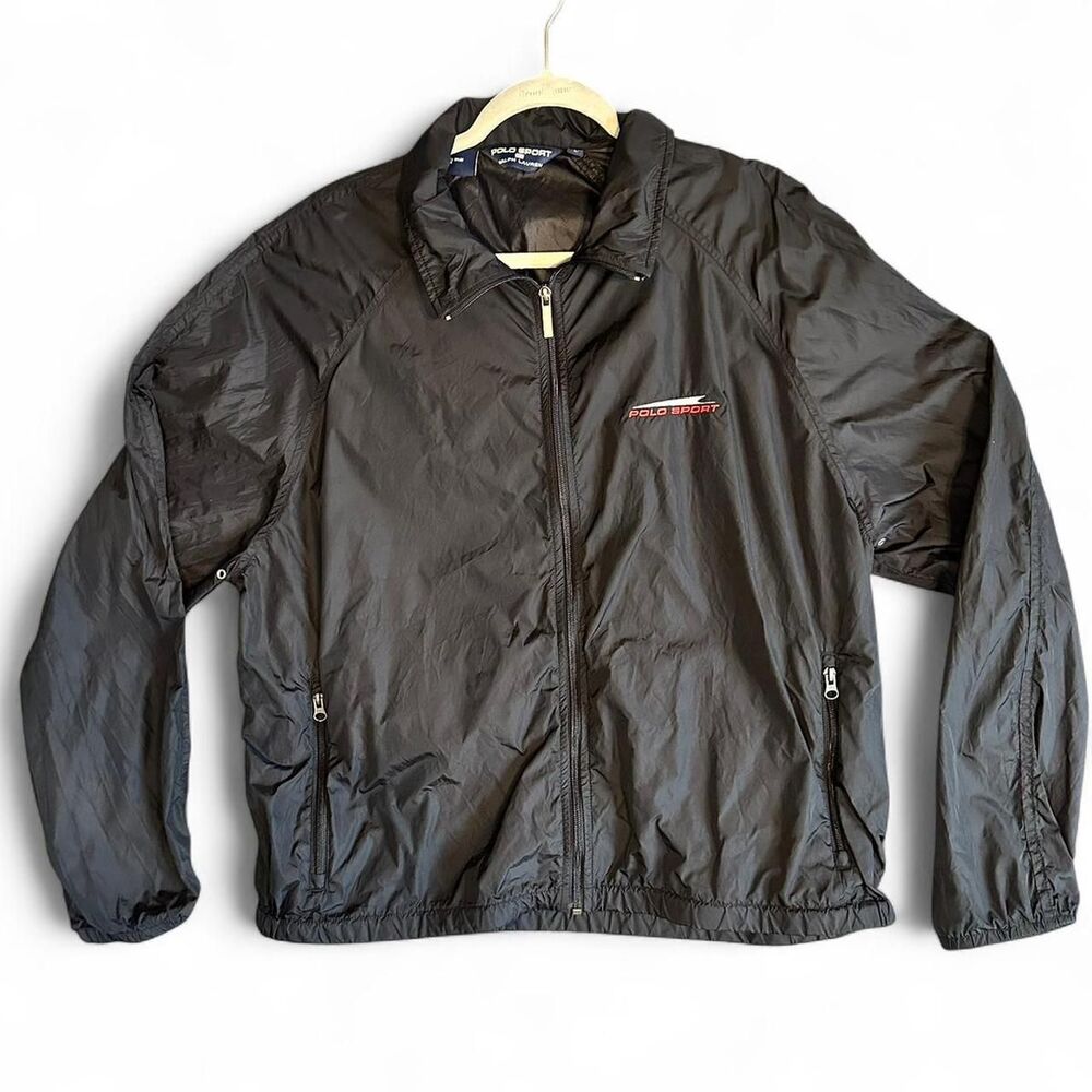 Polo Sport Ralph Lauren Men's Black Full Zip Windbreaker Jacket Large